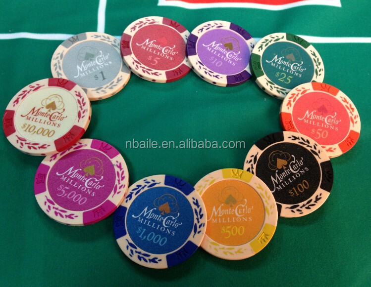 Monaco casino clay poker chips