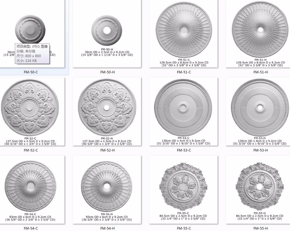 Hot Ceiling Ornaments High Density Beautiful Decorative Pu