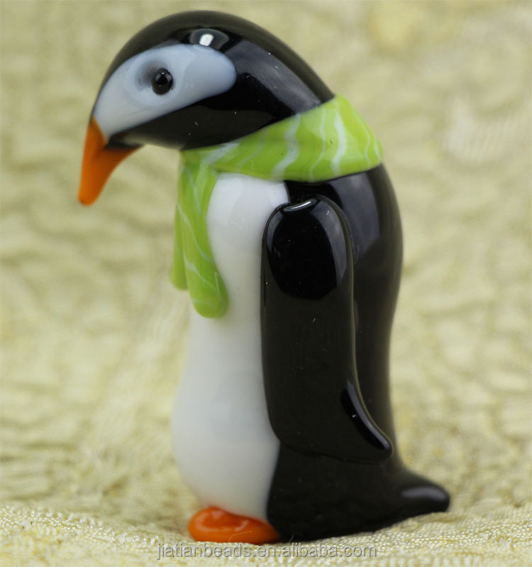 ランプワークのガラスのミニチュアクリスマスプレゼント用品大陸南極ペンギン鳥アールデコ調の置物を睡眠問屋・仕入れ・卸・卸売り