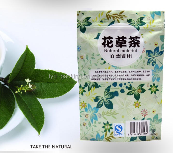 Chinese manufacuring ziplock Indonesia herbal tea bag