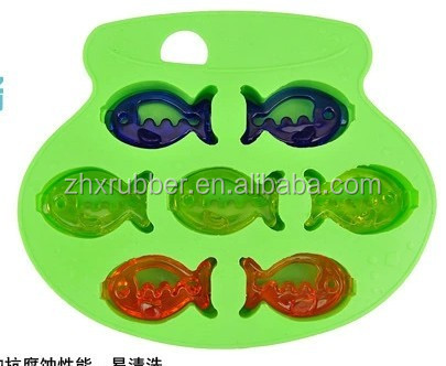 エコ- フレンドリーな安い価格かわいいシリコーン魚のアイスキューブトレイ、 ゴムシリコーンカスタムのアイスキューブトレイ問屋・仕入れ・卸・卸売り