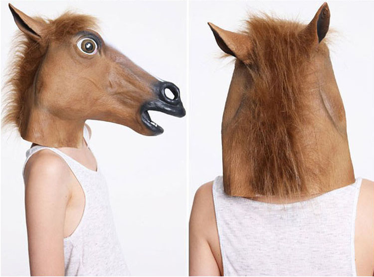 熱い販売安いハロウィン3d漫画ラテックス顔のコスプレユニコーン動物馬ヘッドマスク仕入れ・メーカー・工場