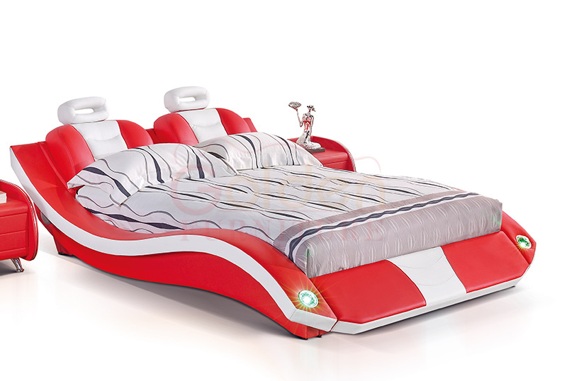 豪華なデザイン2015ciffフェイクレザーg1043ライト付きベッド仕入れ・メーカー・工場