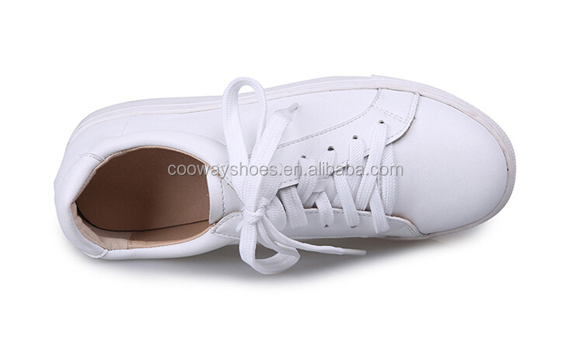 シンプルで軽い白カジュアルシューズ、女の子の靴仕入れ・メーカー・工場