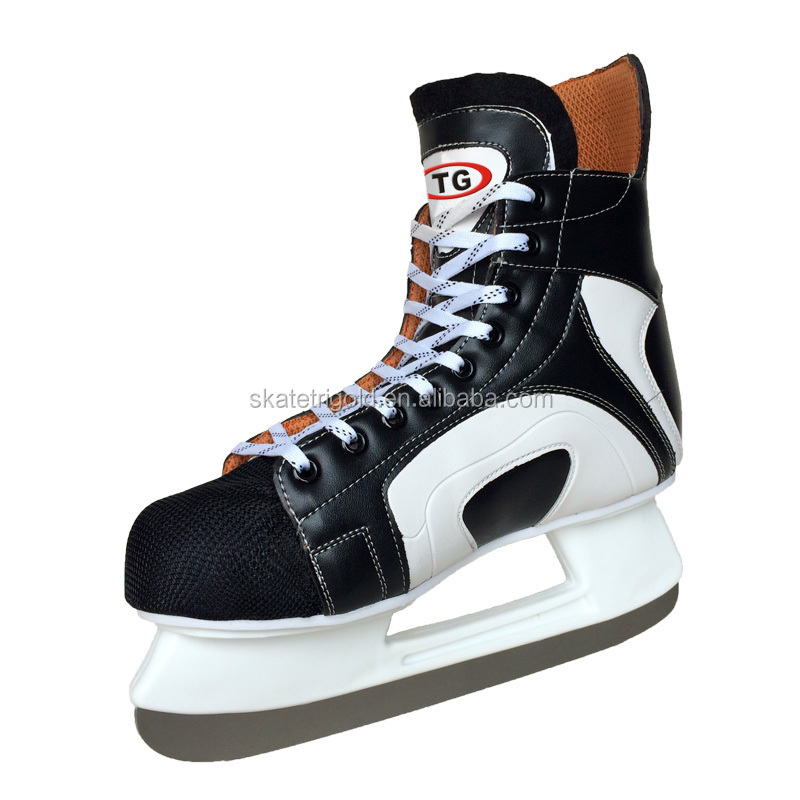 新しいデザインの靴アイスホッケースケート靴、 ステンレス鋼の刃の男性ホッケースケート靴仕入れ・メーカー・工場