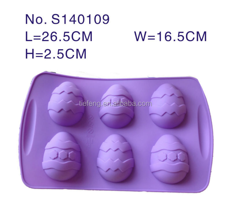 6 cavity easter egg shaped silicone cake molds chocolate molds