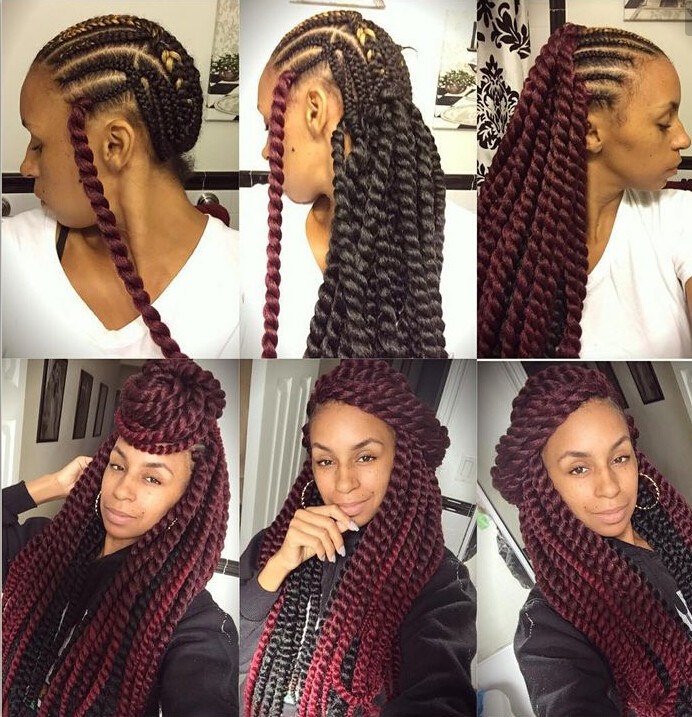 Synthetic Ombre Kinky Marley Twists Braiding Hair 24 Inch Havana