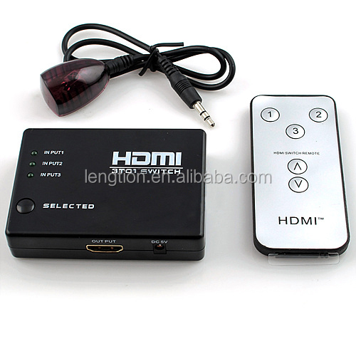 3- ポートhdmiスイッチ( セレクタスイッチャー)、 うち1の3、 サポート3d、 リモコン、 オートスイッチング、 1080p問屋・仕入れ・卸・卸売り