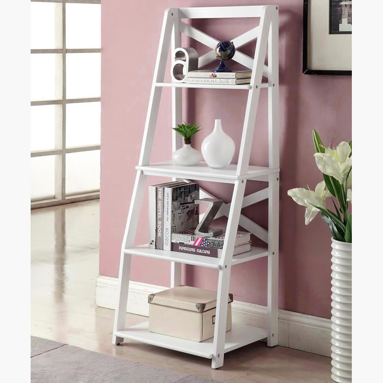 Ladder 5 tier boekenkast georiënteerde wand kantoor aan huis ... Boekenkast woonkamer ladder