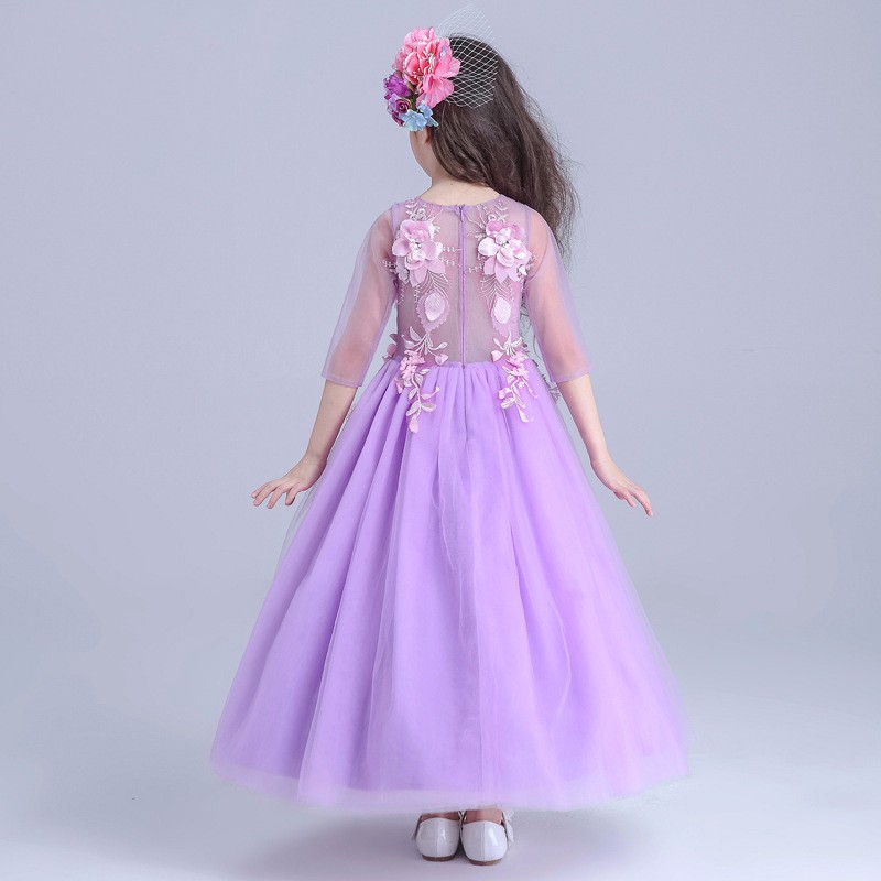 子供ロングfrocksデザインウェディングドレスエレガントイブニングパーティードレス子供女の子花ドレスS1629仕入れ・メーカー・工場