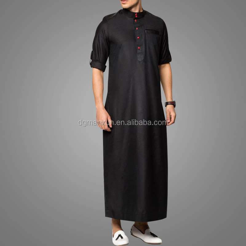 Modern Fashion Simple Arab Muslim Men Daffah Thobe (1).jpg