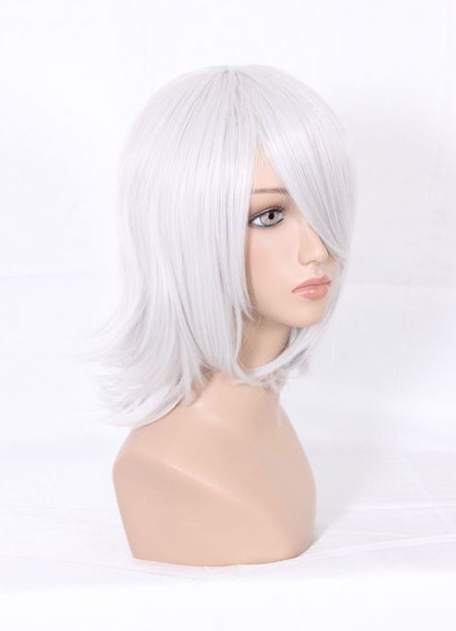 セクシーな男図35センチ短い銀灰色コスプレアニメウィッグ 問屋・仕入れ・卸・卸売り