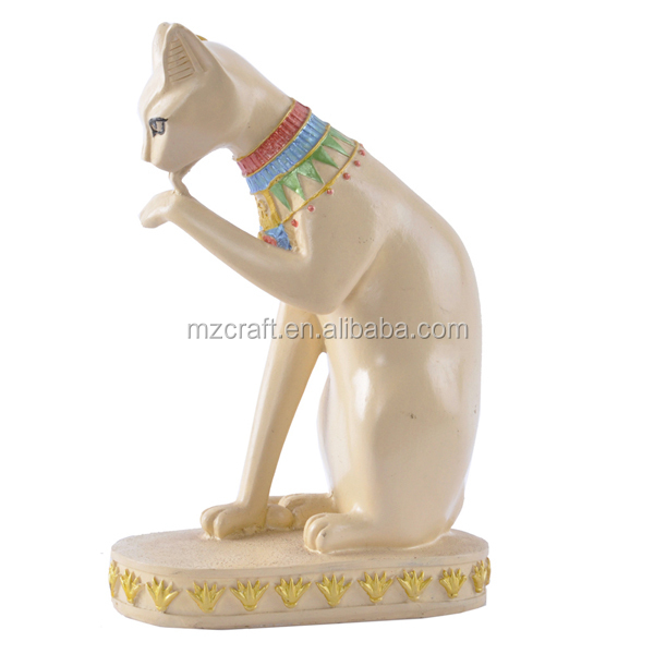 樹脂砂石乳白エジプトスタイルの猫の像家庭菜園のための家庭用装飾ノベルティ12006aw工芸品仕入れ・メーカー・工場