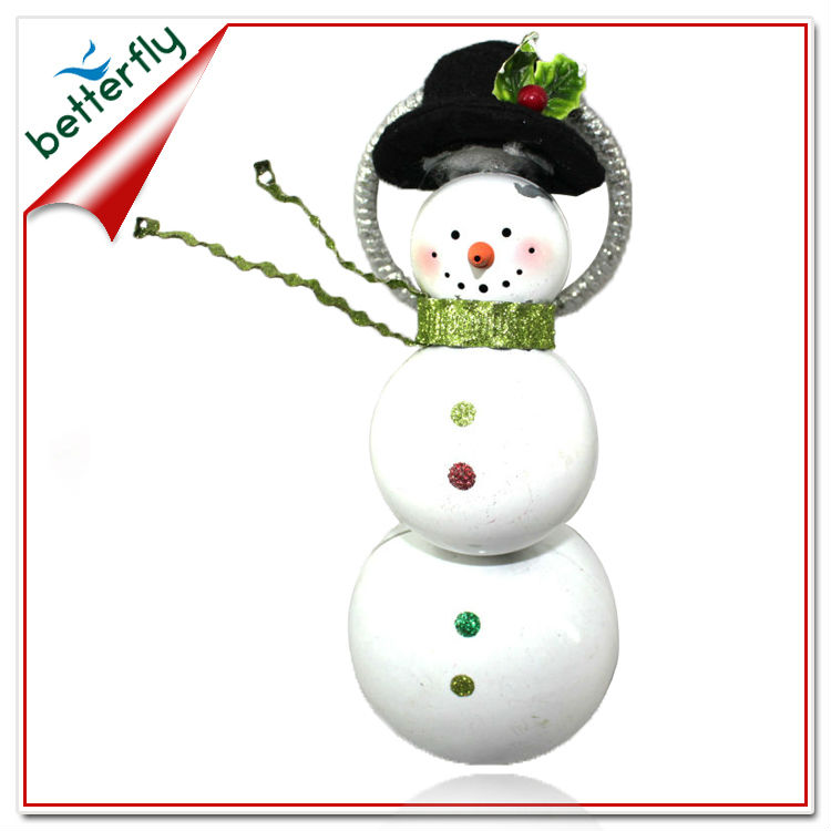 ユニークなデザインのスタンドの装飾2014年雪だるま/白い色のクリスマスの装飾ハンガー付き/クリスマス雪だるま屋外装飾問屋・仕入れ・卸・卸売り