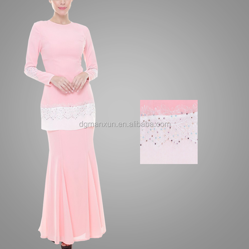 New Design Baju Kurung Kebaya Pink Elegant High Quality Baju Kurung Peplum Malaysia Dubai Clothing Abaya Baju For Women (2).jpg