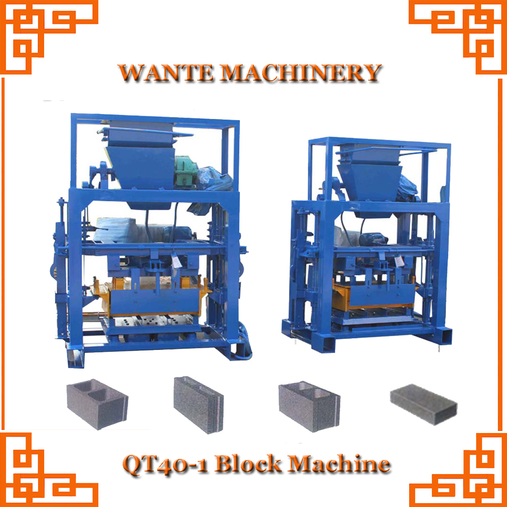 WANTE MACHINERY QT40-1 concrete block machine with block machine wood pallet