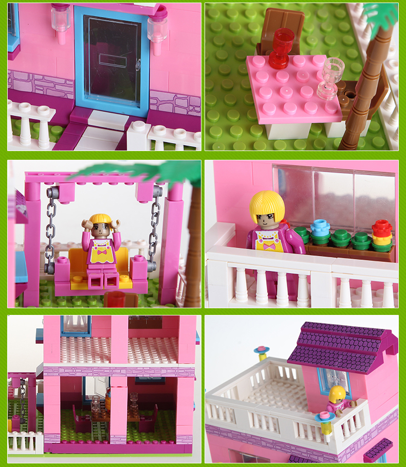 卸売中国でausiniプラスチック構造おもちゃピンクforigh- スタイルハウス、 煉瓦おもちゃ、 クリスマスのためのホットギフト問屋・仕入れ・卸・卸売り