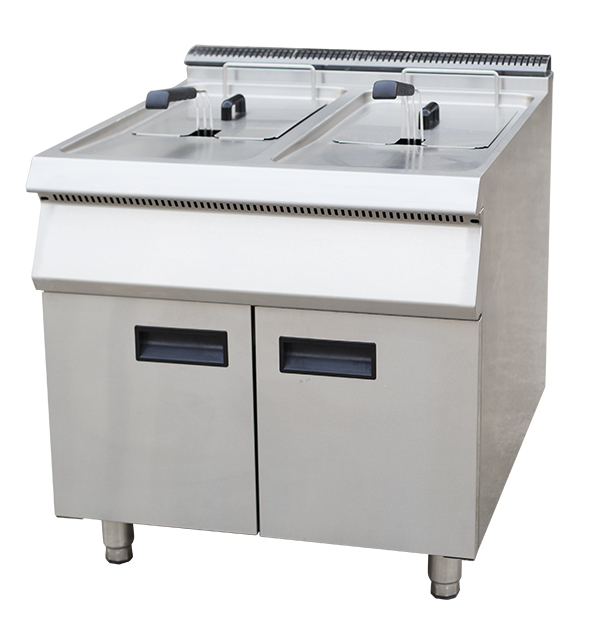 2tank 2basket Single Tank Industrial Vertical Gas Deep Fat Fryer With