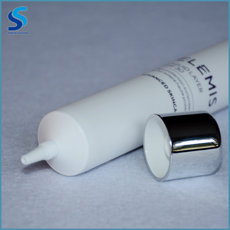 White Color Tube Packaging Body Lotion Tubes Long Needle Nose Cosmetic Tube Silver Plating Screw