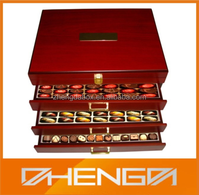 High Quality Customized Made-In-China Wooden Dark chocolate gift box(ZDL-CHO-W07)