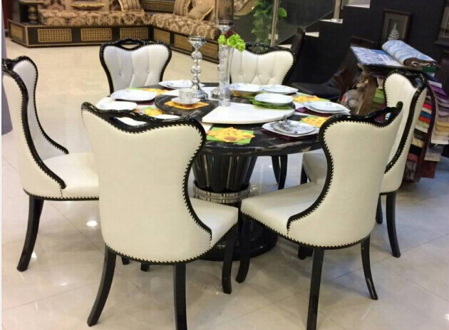 French Italian Style Dining Set,Round Dining Table With Marble Top ... French Italian Style Dining Set,Round Dining Table With Marble Top ...