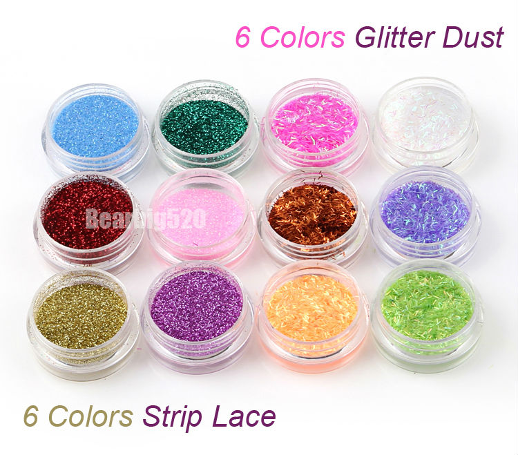 6 colors glitter