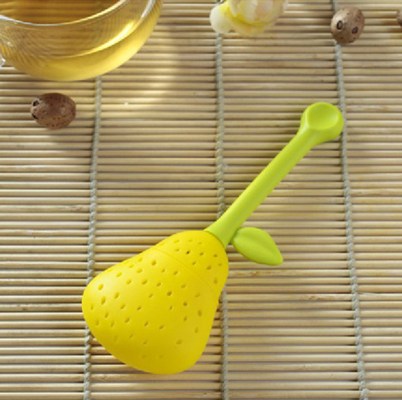 エコ- フレンドリーな梨シリコンストレーナー、 梨シリコーン茶かご、 果実の形状のシリコンティーバッグホルダー仕入れ・メーカー・工場