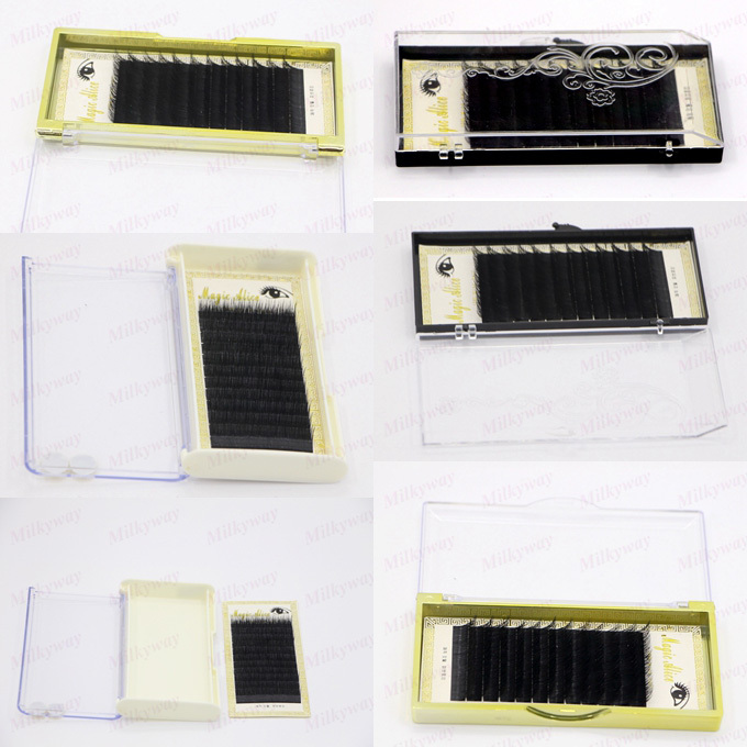 卸売最高品質のすべてのサイズのmilkywayjbcdカール厚い100％本物のミンクの個々のまつげエクステンション 問屋・仕入れ・卸・卸売り