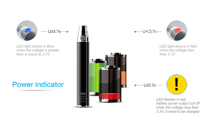 High quality Bianis Yak variable voltage battery best ego vv battery