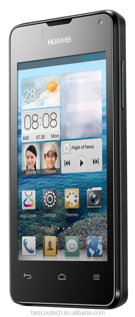 元のhuawei社の携帯電話デュアルコアy3001.0ghzの512ramrom4g4.14.0インチアンドロイドgps5mp3gwcdmaの携帯電話問屋・仕入れ・卸・卸売り