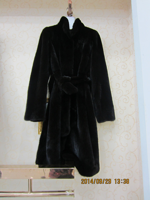 Hot selling imported mink fur coat/A popular in Russian/long section mink fur coat