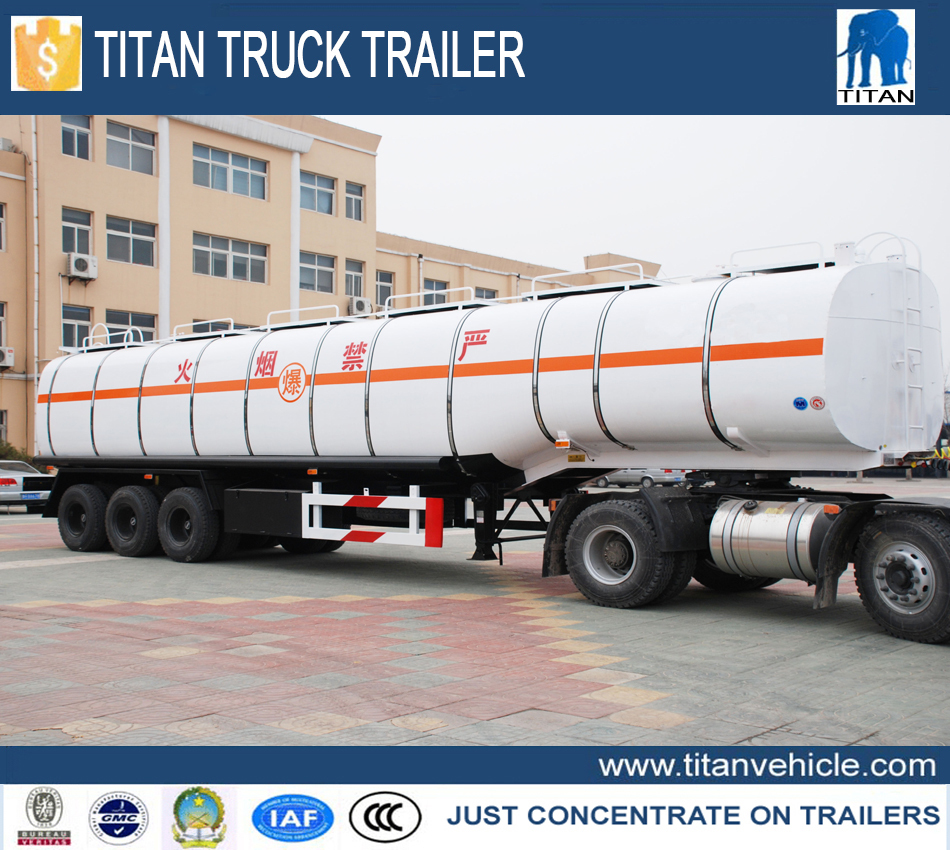 Tri axle oil fuel tank truck semi trailer, 40000 liters truck fuel tank