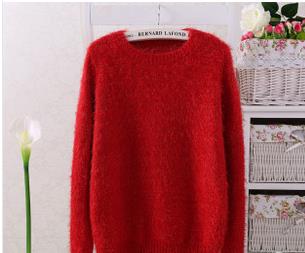 2014年熱い卸売韓国スタイルの女性の冬のウールモヘア付きセータープルオーバー問屋・仕入れ・卸・卸売り