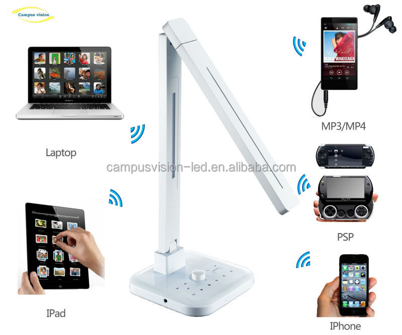 スマートタッチコントロール付きledデスクランプ調光可能な照明; ブルートゥーススピーカー・再充電可能なテーブルランプ問屋・仕入れ・卸・卸売り