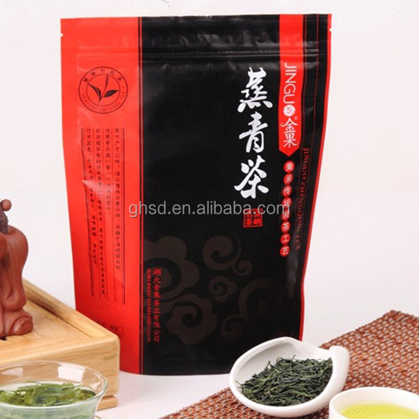 resealable stand up zip lock glossy tea bag