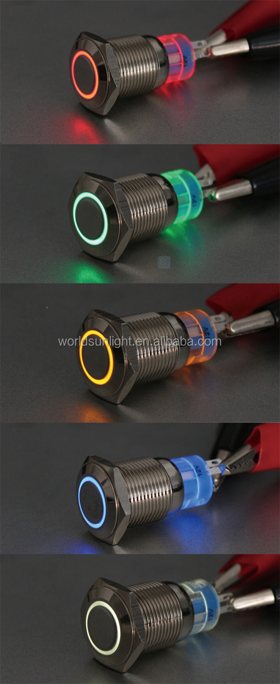 照光式モーメンタリip6716mmまたはラッチング防水ステンレススチールメタルプッシュボタンスイッチ仕入れ・メーカー・工場