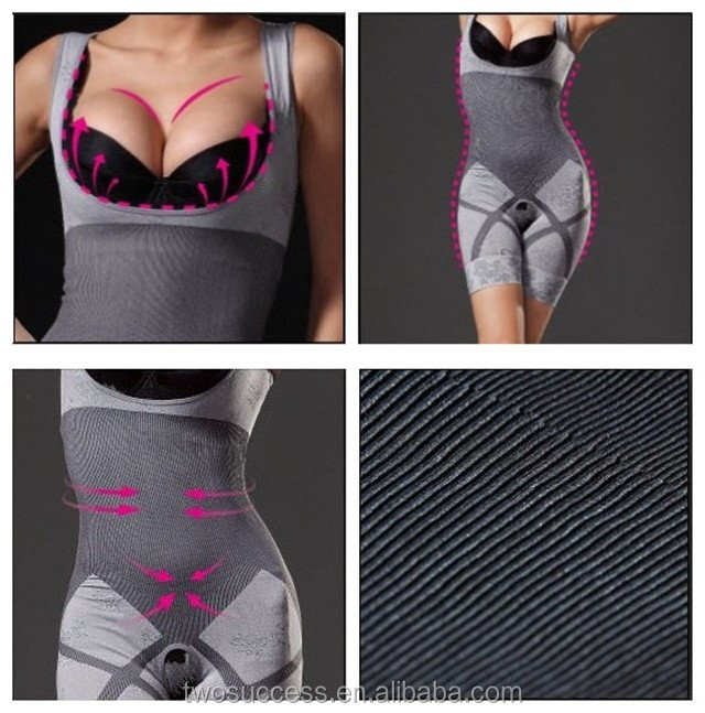 Fashion Bamboo Charcoal Seamless Slimming BodySuit Body Shaper Tummy Basque Corset .jpg