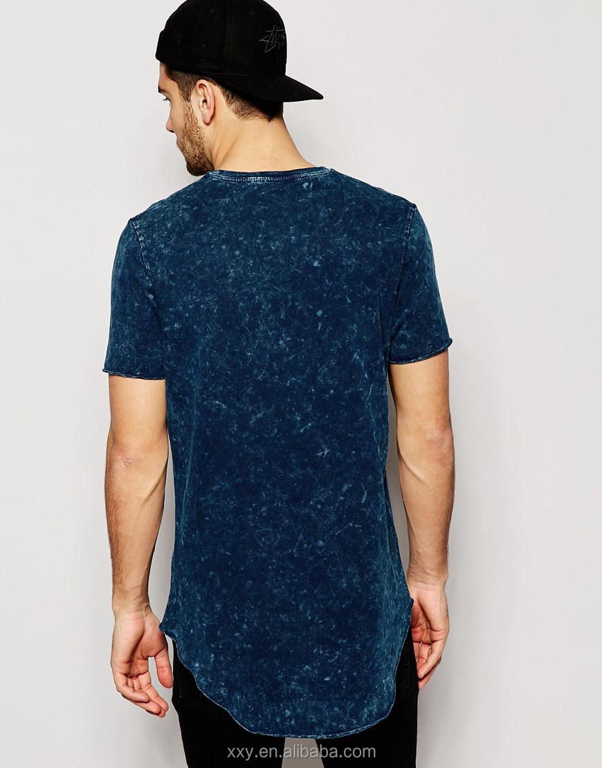 Custom Longline T Shirt Men Acid Wash Tshirts Fashion 100 Plain Acid Wash Cotton Tshirts