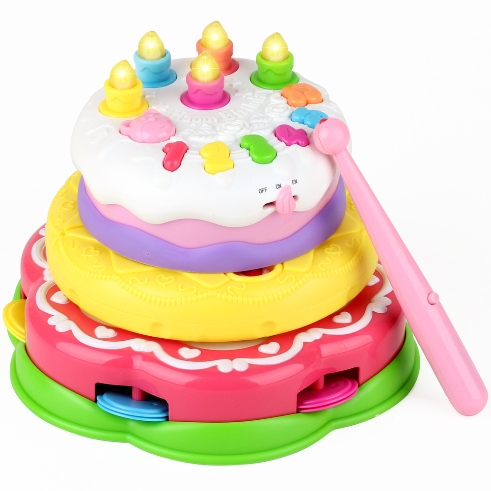 赤ちゃんおもちゃ2014年美しいプラスチックのための音楽と子供の誕生日ケーキ問屋・仕入れ・卸・卸売り