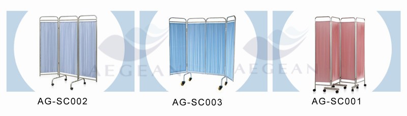 AG-SC003多機能折りたたみ医療ベッドサイドカーテン病院画面仕入れ・メーカー・工場