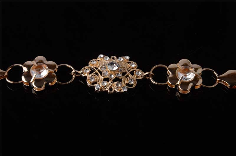 金メッキの花2015ファッションウエストチェーンベルトバックルレディースドレス仕入れ・メーカー・工場