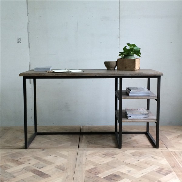 Industrial Metal Frame Office Desk With Wood Top Buy Desk Metal