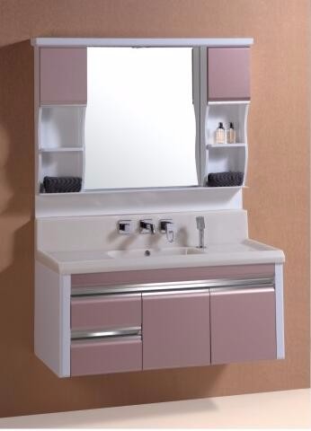 High Quality Pvc Wall Hanging Washbasin Cabinet Design With Side