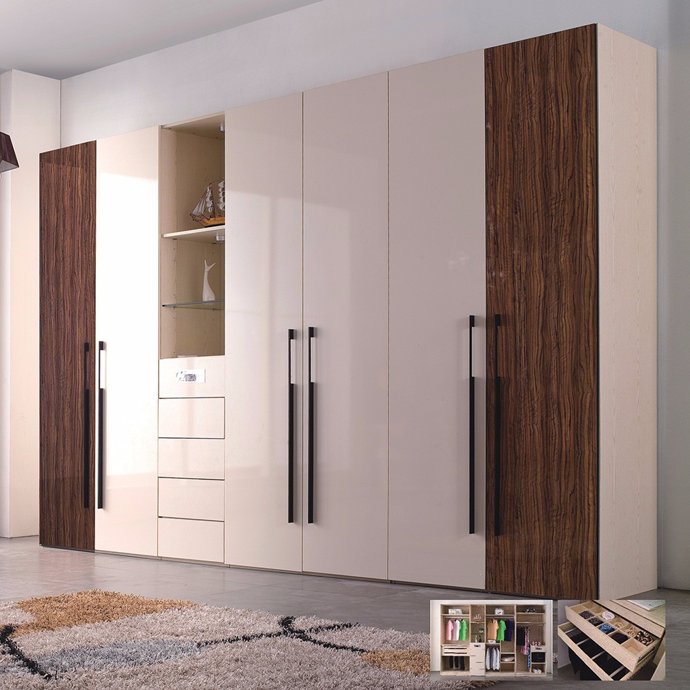 Matte Lacquer With Mirror Furniture Wardrobe Doors Glossy White