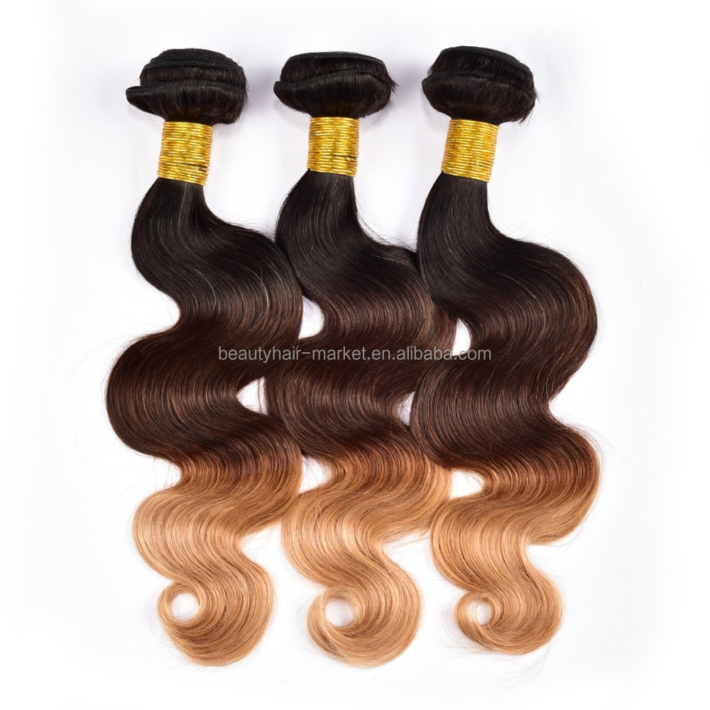 High Quality Soft Light Brown Ombre Dark Brown Hair With Blonde
