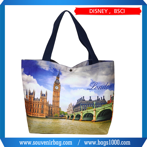 ... London Souvenir Sublimation Printing Wholesale Handed canvas tote bag