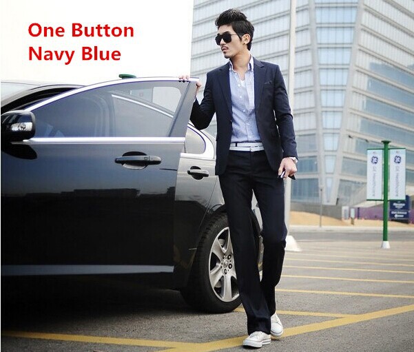 one button navy blue