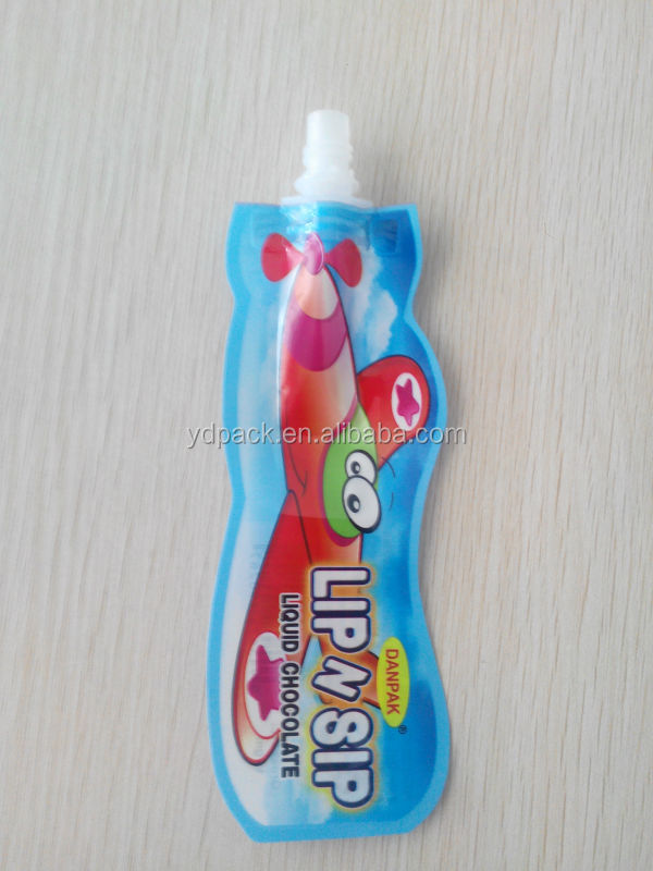 special shape empty liquid cream spout bag