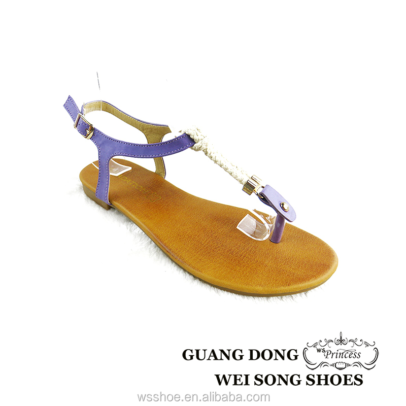 ... rope design purple flat comfortable clip toe cheap thong sandals