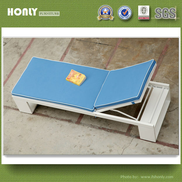 Adjustable backrest beach pool lounger aluminum leisure outdoor lounger